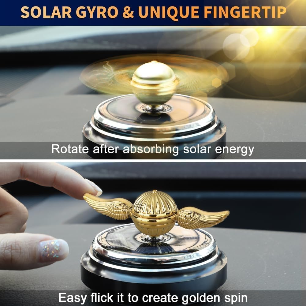 Solarenergie-Auto-goldenes Fidget-Spinner-Spielzeug, Auto-Lufterfrischer mit Sonnenschein zum Stress