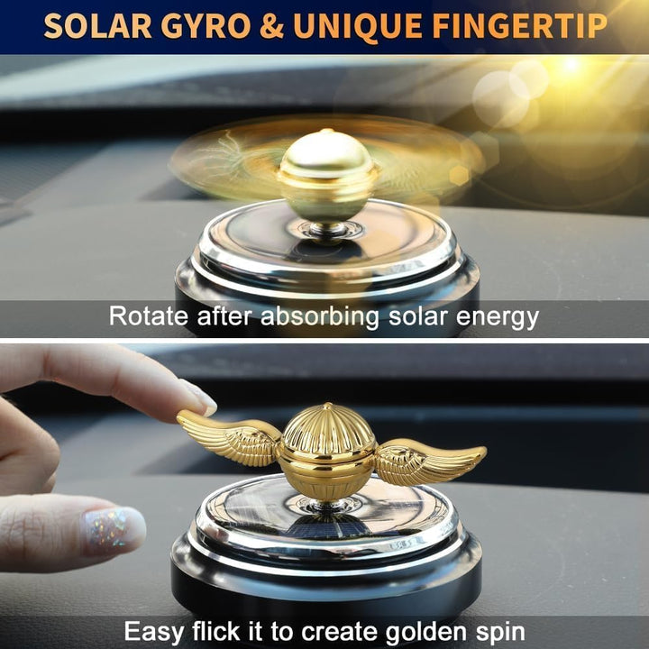 Solarenergie-Auto-goldenes Fidget-Spinner-Spielzeug, Auto-Lufterfrischer mit Sonnenschein zum Stress