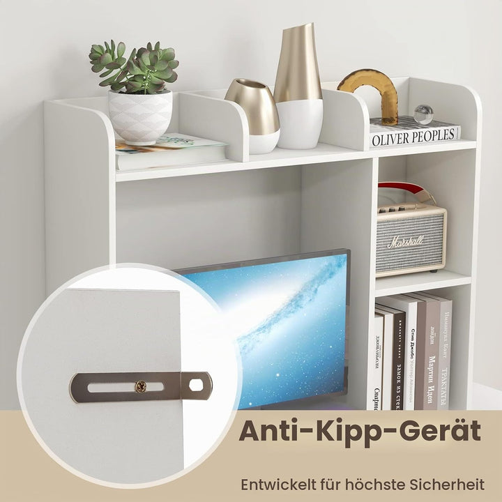 GIANTEX Schreibtisch Regal, Tischregal Kleines Regal mit 3 Ablagen &amp; 2 offenen Fächern, Schreibtisch