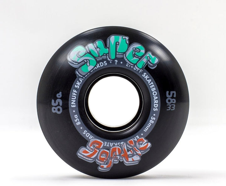 Enuff Skateboards Super Softie Wheels Räder 58mm schwarz (schwarz), 58mm schwarz (schwarz)