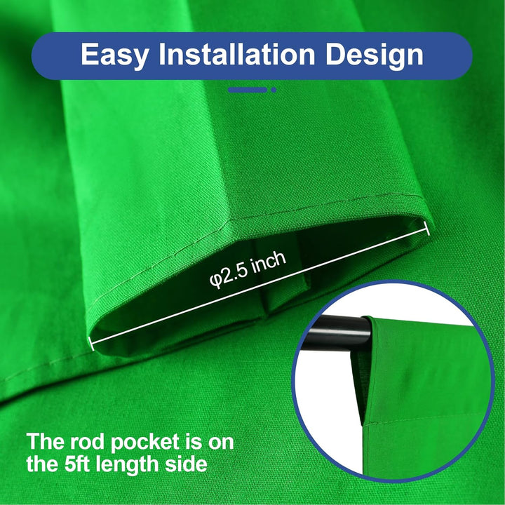 EMART 1,5x2m Greenscreen Grüner Hintergrund Polyester Grüne Chromakey Green Screen Faltbar mit 2 Fed