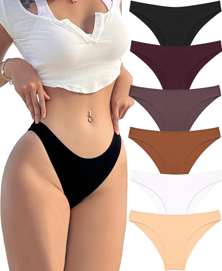 ALL OF ME 6er Pack Unterhosen Damen Baumwolle Unterwäsche Frauen Set Cotton Panties Slips Mehrpack H