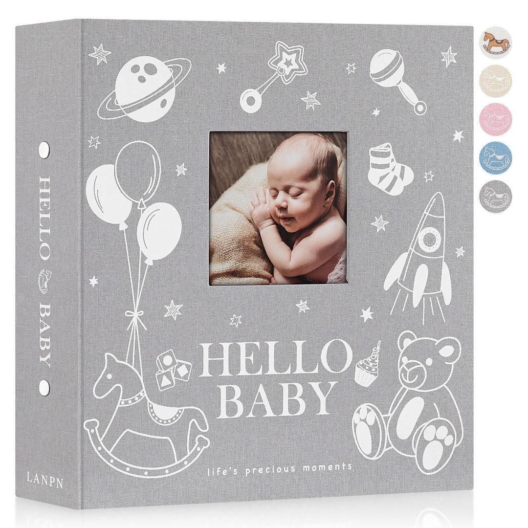 Lanpn Baby Fotoalbum 10x15 600 Fotos, Grosses Fotoalbum Einsteckalbum Babyalbum, Leinen Einstecken E