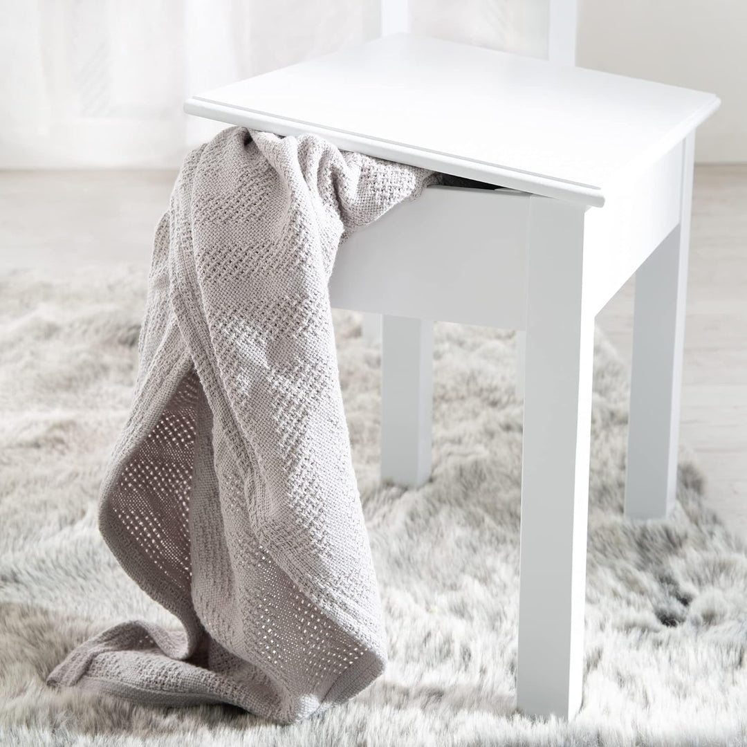 roba Schminktisch für Kinder - Frisiertisch aus Holz inkl. Hocker - Kosmetiktisch mit Spiegel & Schu