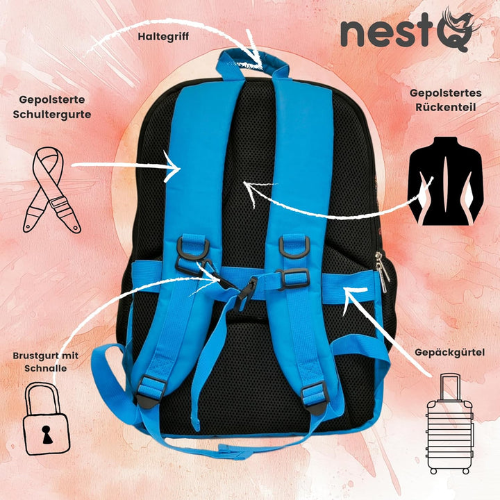 Rucksack für kleine Haustiere wie Hunde und Katzen bis 3 kg – Nackenschutz – Reisetasche, Welpen – G