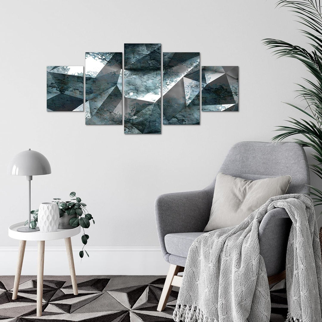 Runa Art Wandbilder 3D Effekt 5 Teilig Bild auf Vlies Leinwand Deko Wohnzimmer Abstrakt Illusion Bla