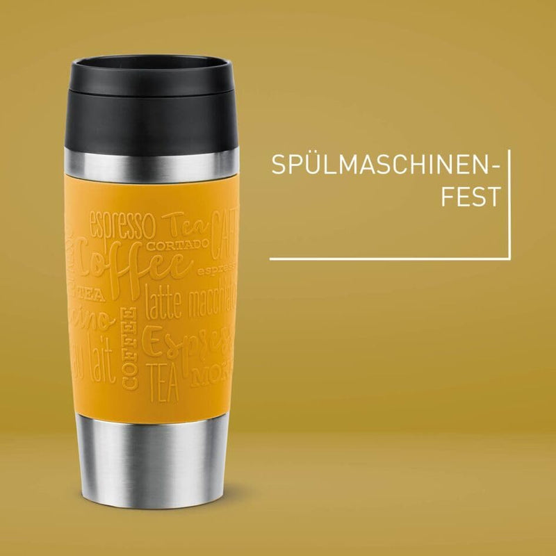 Emsa N20208 Travel Mug Classic Isolierbecher 0,36 Liter | neuer Komfort-Schraubverschluss | Edelstah