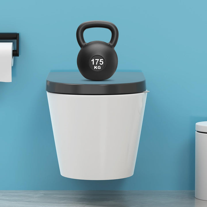 YEAUPE PRO Toilettendeckel mit Absenkautomatik D Form, WC-Sitz einfache Montage, Klodeckel abnehmbar