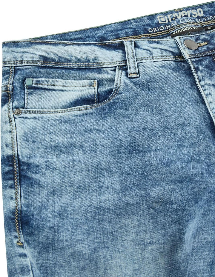 riverso Jeans Herren Stretch lang Straight Fit RIVChris Jeanshose Hose Schwarz Blau Grau 29 30 31 32