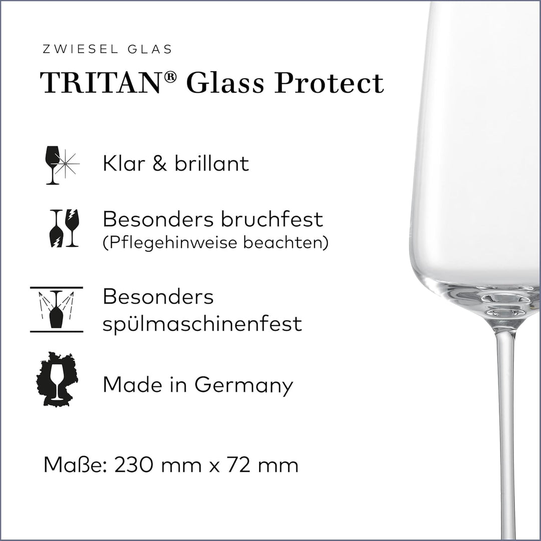 Zwiesel Glas Champagnerglas Vervino (2-er Set), edle Sektgläser mit Moussierpunkt, spülmaschinenfest