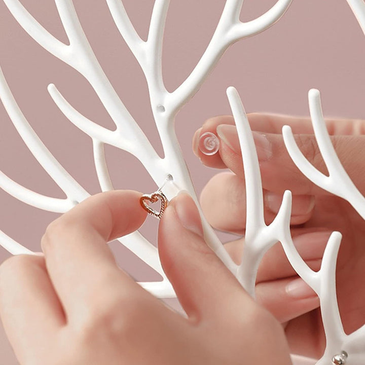MORE&LESS Geweih Ornament Display Rack mit Schublade Kristall Griff Baum Turm hängende Aufbewahrungs