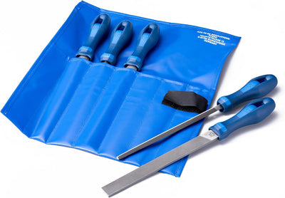 PFERD Werkstattfeilen-Set in PVC-Rolltasche, 5 Feilen, 200mm, 11800520 - für ein umfassendes Anwendu