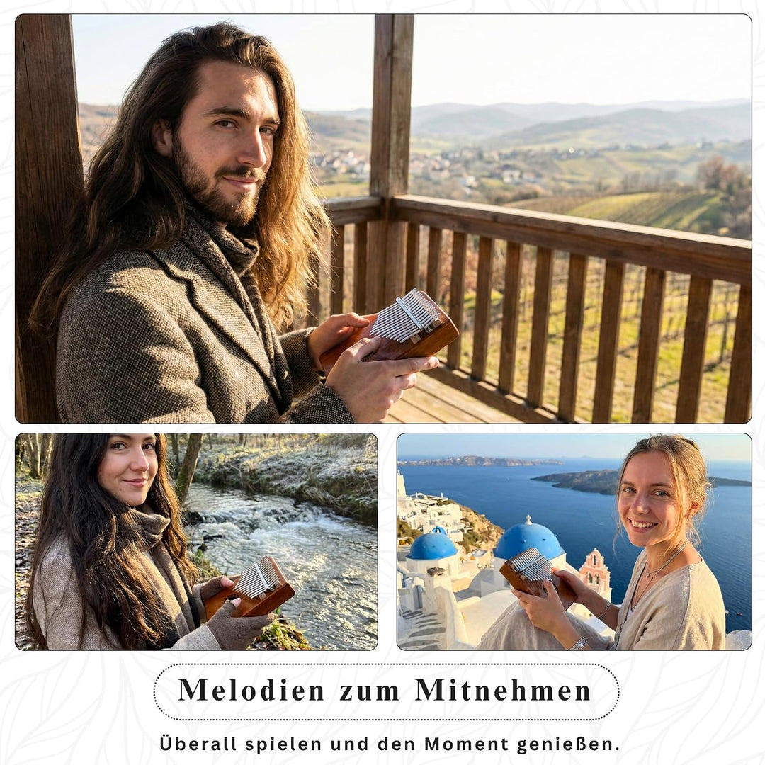 Newlam Kalimba Daumenklavier 17 Tasten Musikinstrument, Fingerklavier Instrument Klaviergeschenk für