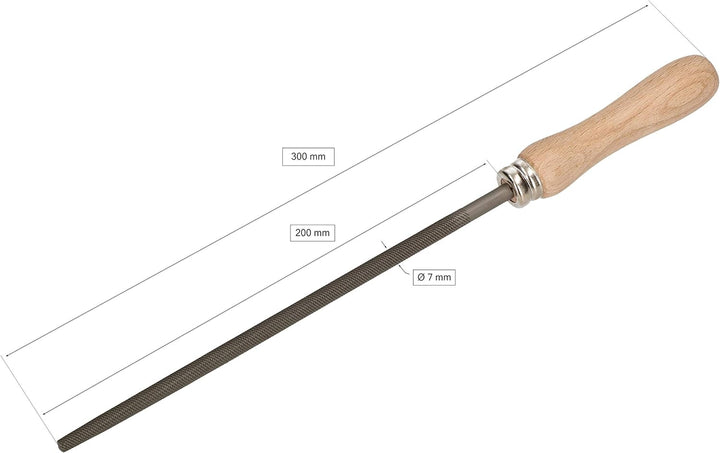 KOTARBAU® Werkstattfeile Rund Länge: 200 mm Hieb 2 (Mittel) Handfeile Rundfeile Metallfeile für grob