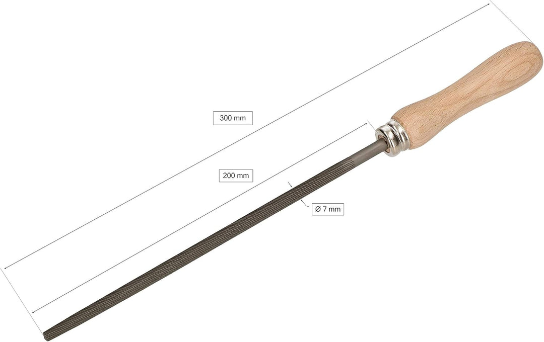 KOTARBAU® Werkstattfeile Rund Länge: 200 mm Hieb 1 (Grob) Handfeile Rundfeile Metallfeile für grobe