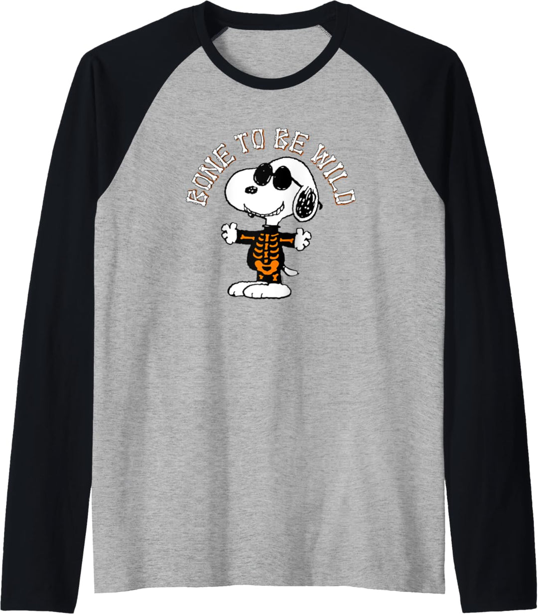 Peanuts Halloween Knochen, um wild zu sein Raglan