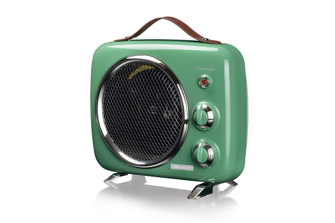 Ariete 808 Vintage Heizlüfter, kalt und warm, regelbares Thermostat, Tragegriff, 2000 W, grün, Grün
