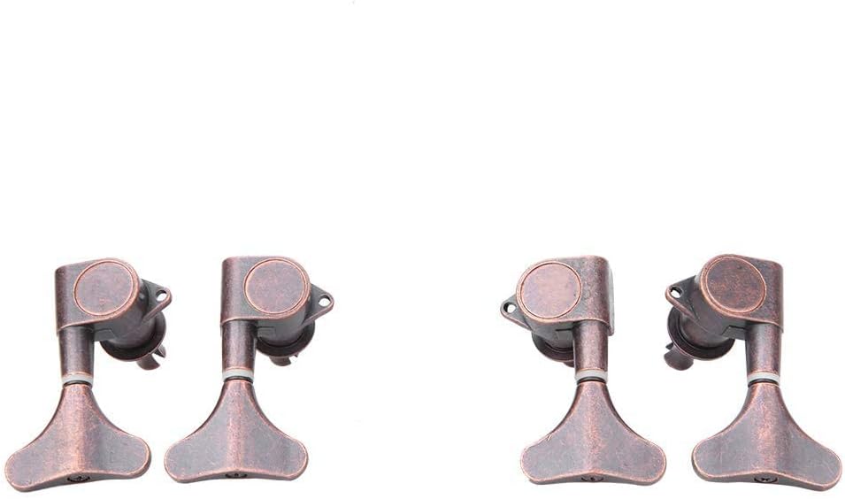 zalati Bass-Stimmgerät, 4 Stück, Stimmwirbel für Saiten, Bass, Gitarre, 2R2L, kupferfarben