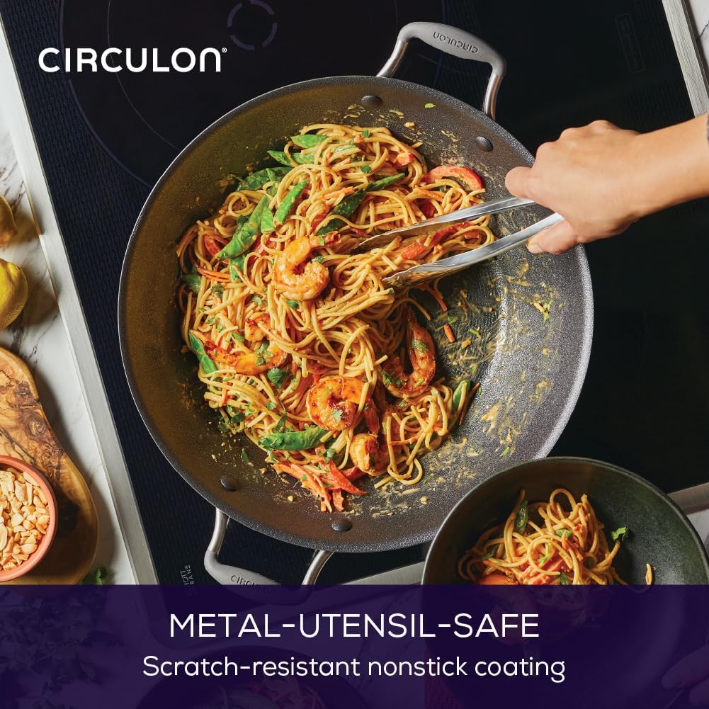 Circulon Scratch Defense Wok Antihaft 36cm – Induktionsgeeigneter Wok mit extremer Antihaftbeschicht
