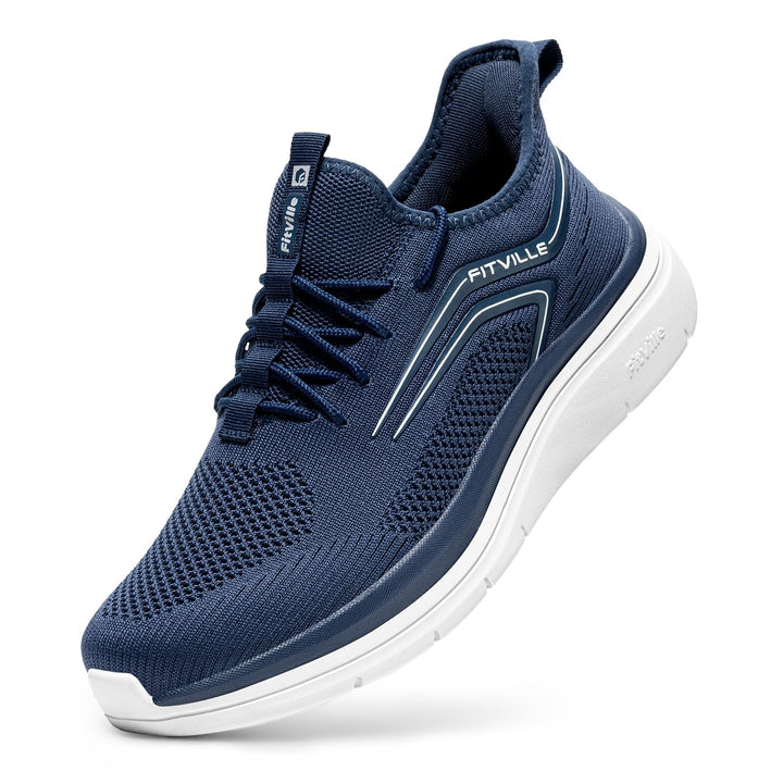 FitVille Extra Weit Laufschuhe Herren Gedämpft Joggingschuhe Helle Sohle Strassenlaufschuhe Atmungsa