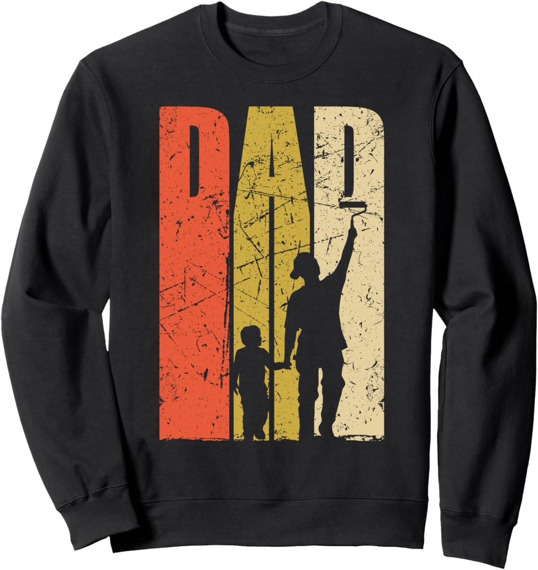 Dad Motiv Vater mit Sohn Papa Geschenke Maler Sweatshirt