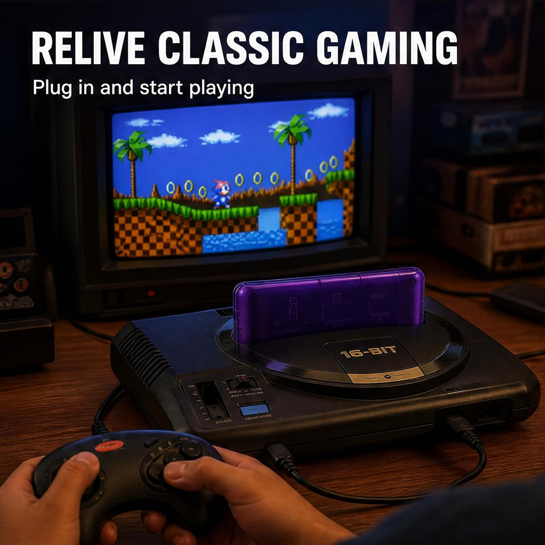 Plyisty 4000-in-1-Spielkassette für Genesis Mega Drive MD, 8 GB Flash-Karte, Passend für Master Syst