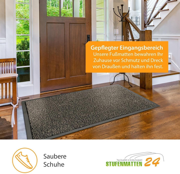 Kettelservice-Metzker® Schmutzfangmatte | Sauberlaufmatte | versch.Farben & Grössen | beige-schwarz