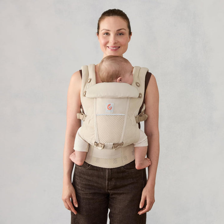 Ergobaby Adapt Babytrage für Neugeborene ab Geburt, 3-Positionen SoftFlex Mesh Ergonomische Babybauc