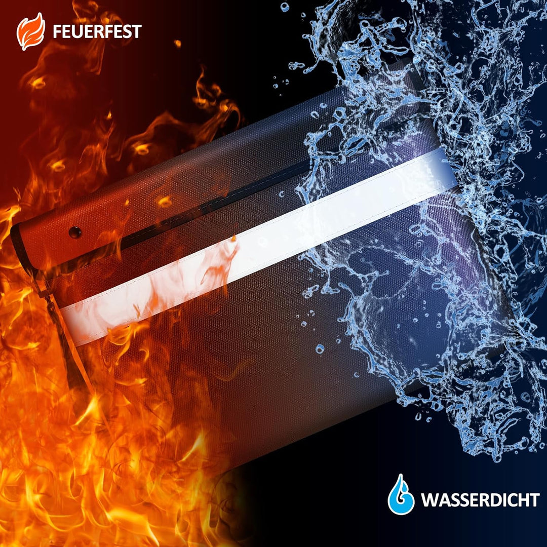 2871 °C, wärmeisoliert, feuerfest, Geldtasche für Bargeld, feuerfeste Dokumententaschen mit Handschl