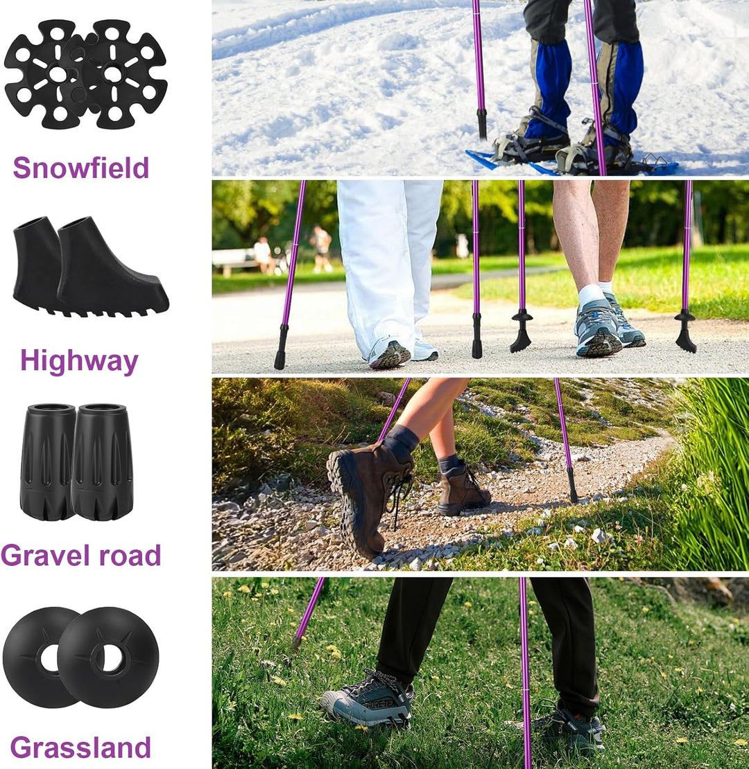 Walking Stöcke Damen,Walking Stöcke Faltbar 115-135cm,Nordic Walking Stöcke,Teleskop Wanderstöcke Al