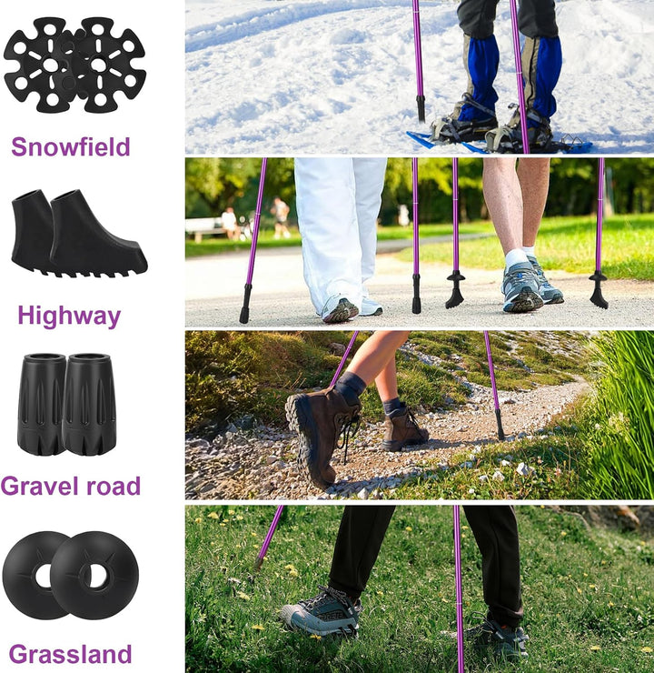 Walking Stöcke Damen,Walking Stöcke Faltbar 115-135cm,Nordic Walking Stöcke,Teleskop Wanderstöcke Al
