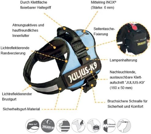 K9 Powergeschirr, Grösse: 2XL/3, Schwarz Schwarz 3XS/Baby 1, Schwarz 3XS/Baby 1