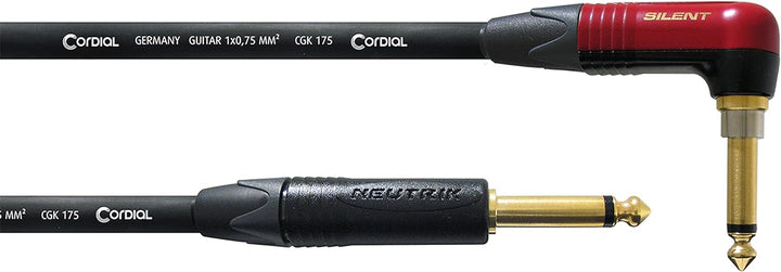 CORDIAL Kabel Gitarre jack recht/abgewinkelt silent 3 m Kabel INSTRUMENT Peak Silent