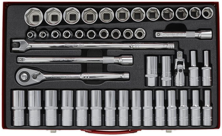 SEALEY Steckschlüssel-Satz 46pc 1/2"SQ DRIVE 6pt Walldrive« - Metrisch