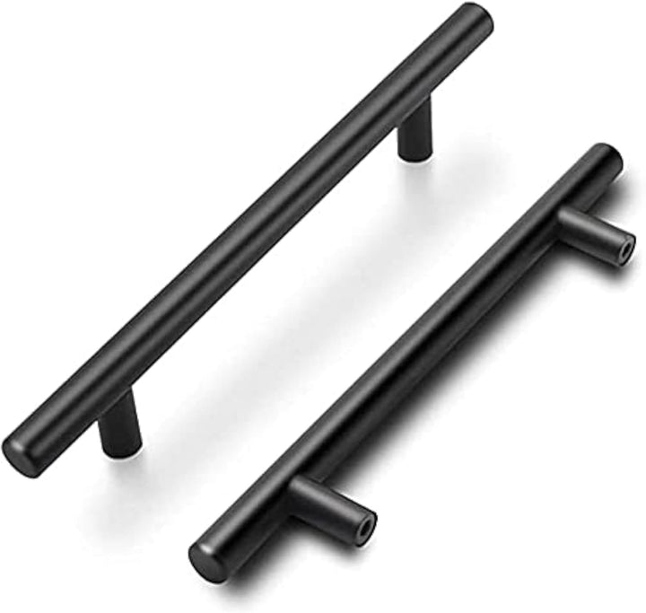 goldenwarm Griffe für Küchenschränke, 15 Stück, Schwarz, Nickel, T-Träger, für Türen, Schubladen, Sc