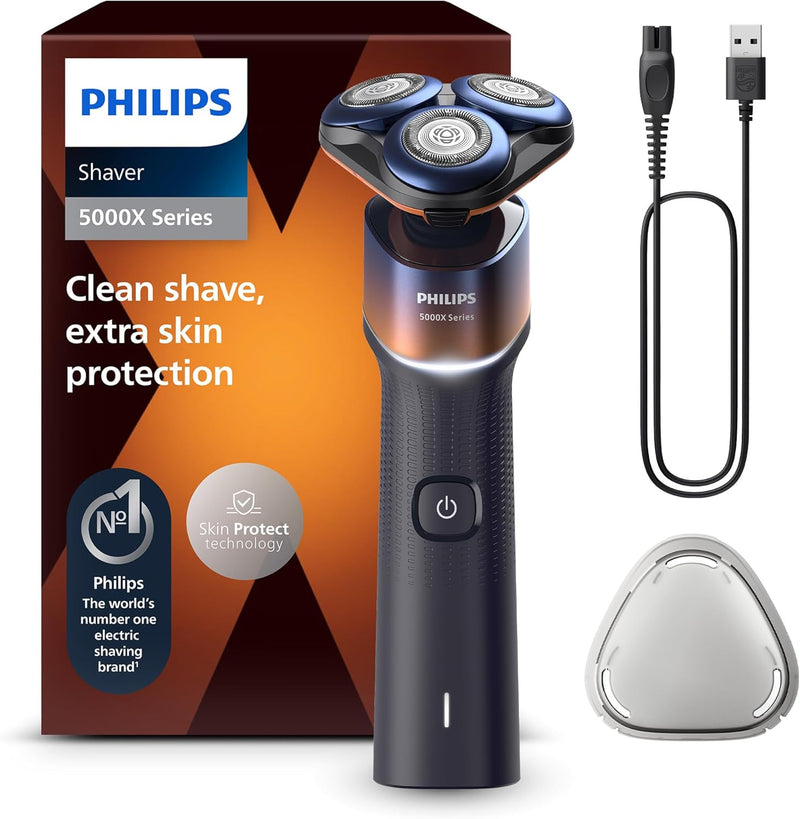 Philips Shaver Series 5000X, Elektrorasierer für Nass- und Trockenrasur, Skin Protect Technologie, f