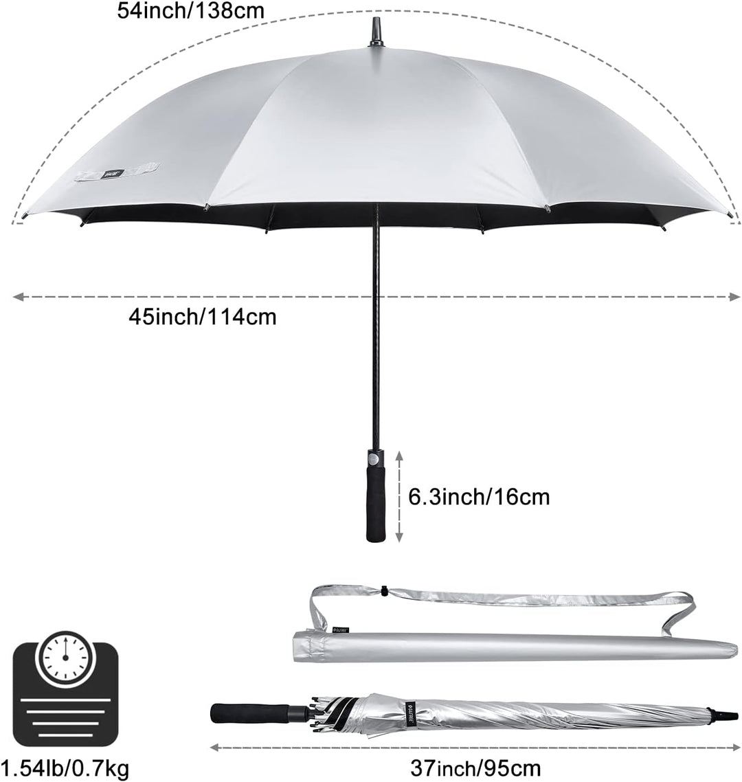 G4Free 54/62 Zoll Golfschirm Regenschirme Silberbeschichtet Sonnenschutz Grosse Winddicht Wasserdich