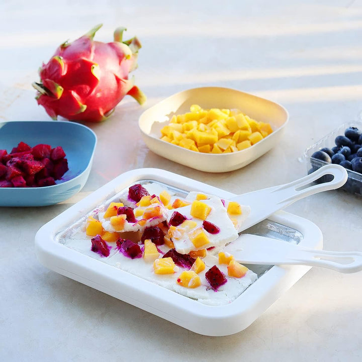 Eiscreme Roller Maker Pan mit 2 Spateln, Ice Rolls Platte zum Roll Eis selber machen, Eiscreme Masch