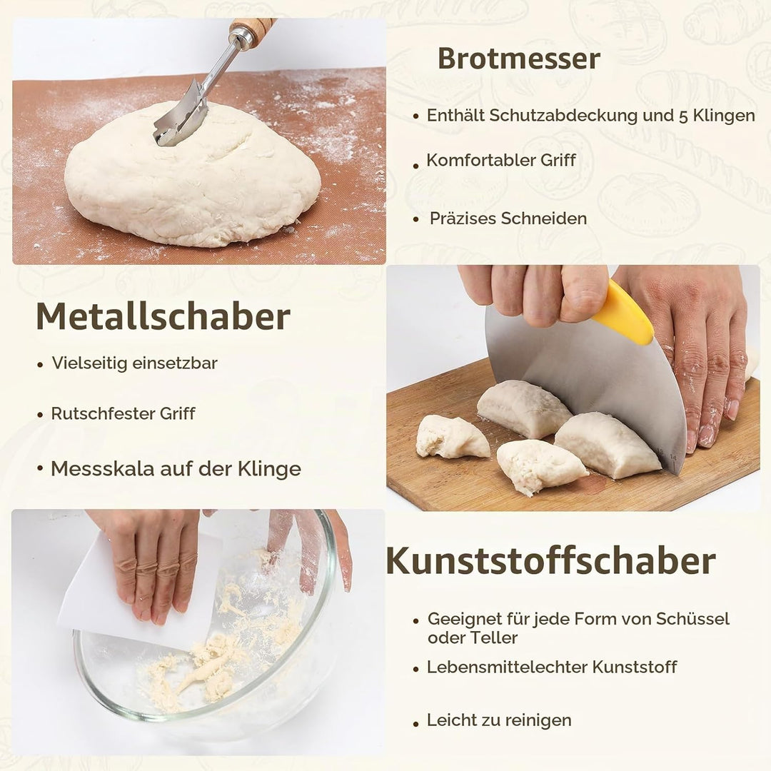 Gärkorb Brot Gärkörbchen Backen Zubehör Brotbackkorb Garkörbe Brotbacken Starter Back Brotkorb Garkö
