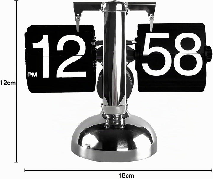 Cocoarm Digitale Flip-Down-Uhr, Retro minimalistische mechanische Auto-Flip-Uhr, Edelstahl, grosse Z