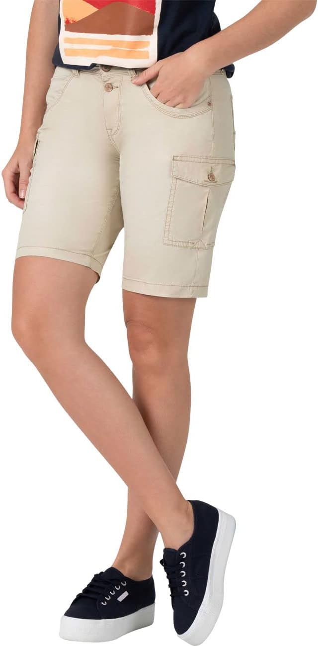Timezone Damen Slim NaliTZ Cargo Short 31W Linen Beige, 31W Linen Beige