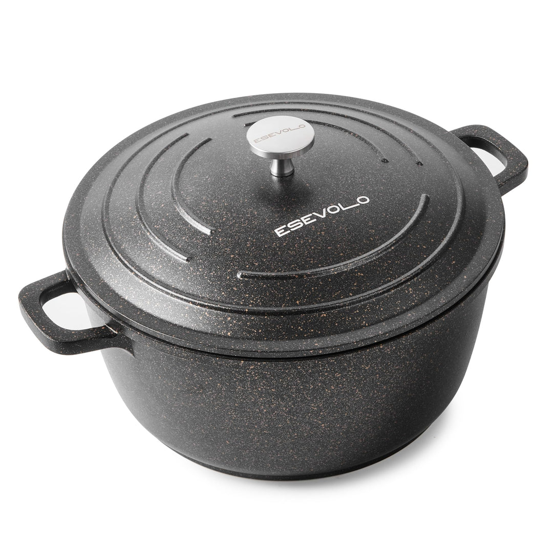 Bräter mit Deckel Schmortopf Induktion 28 cm Brot Backen Dutch Oven Stil, leichter als Gusseisen Top
