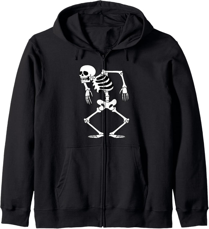 Lustiger Weinlese-Todesschädel-Skelett-Tanz für Goth-Mädchen Kapuzenjacke