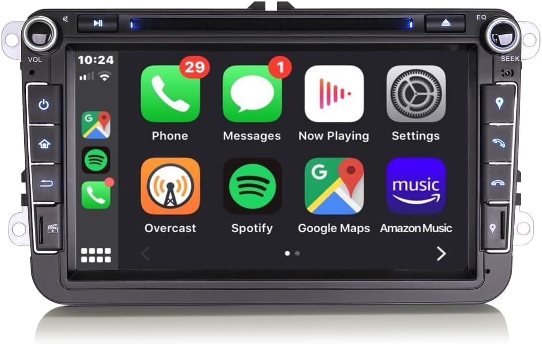 Erisin 8 Zoll Android 12 8-Kern DVD Autoradio Mit GPS Navi für VW Passat Golf 5/6 Touran Skoda Seat