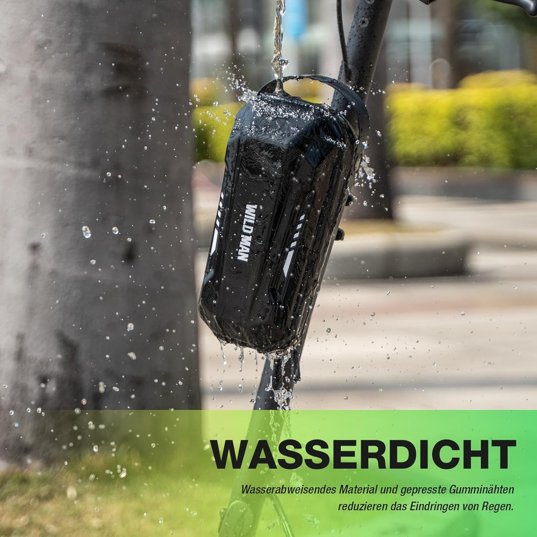 2/3L E Scooter Tasche wasserdichte - Lenkertasche für Elektroroller mit Schnellspanner Gestell - Vor