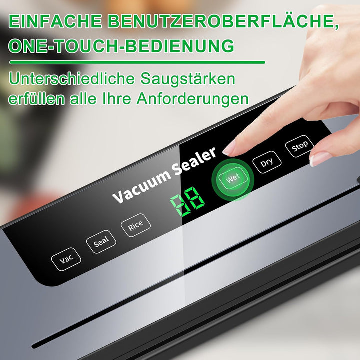 Vakuumiergerät, 7 in 1 Vakuumierer für Lebensmittel mit 50 Vakuumierbeutel, Vakuumiergerät Profi mit