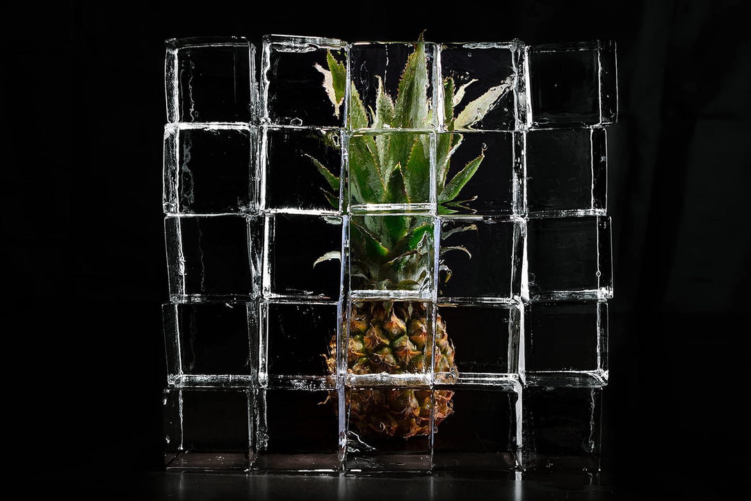 Clear Ice Box Big Cubes | Eisbox mit Eiswürfelform für 6 grosse, klare Eiswürfel | je 5 x 5 x 5 cm |