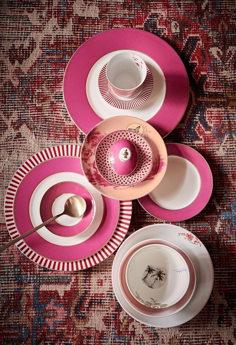 Pip Studio Royal Stripes Bowl Dark pink 12 cm