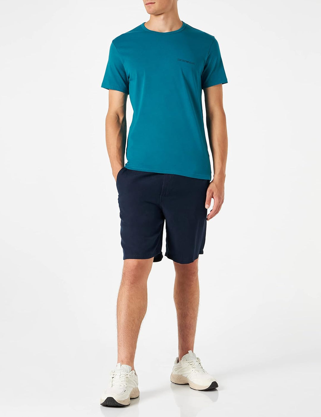Emporio Armani Herren Shirt (2er Pack) S Marine/Topaz, S Marine/Topaz