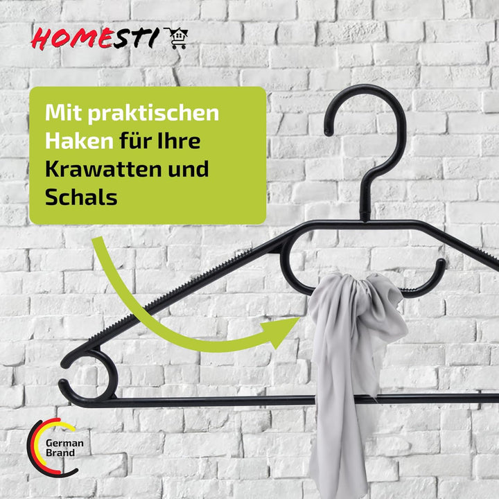 multifunktionale Kleiderbügel aus 100% recyceltem Kunststoff, 20 Stück, mit 360° drehbarem Haken und